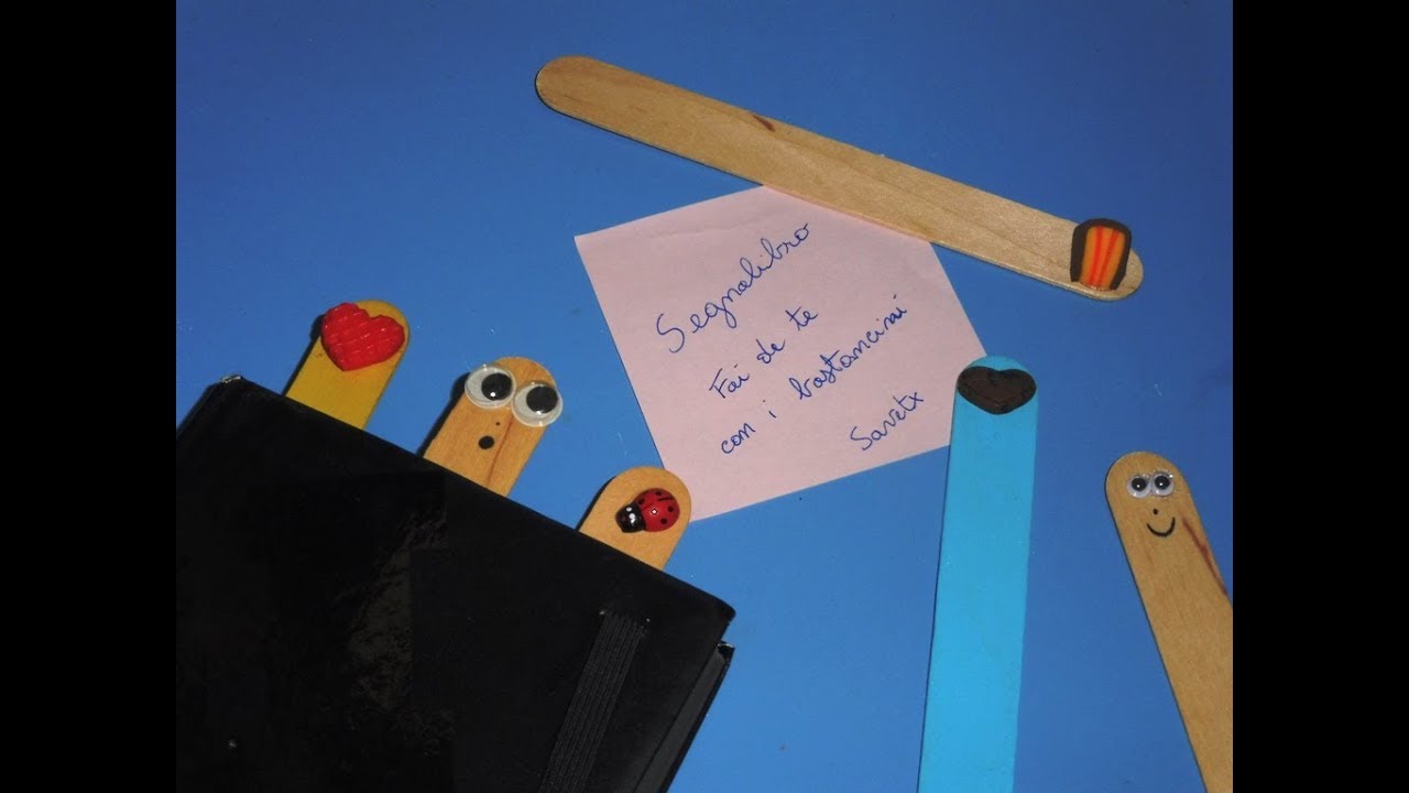 Segnalibro con i bastoncini di legno