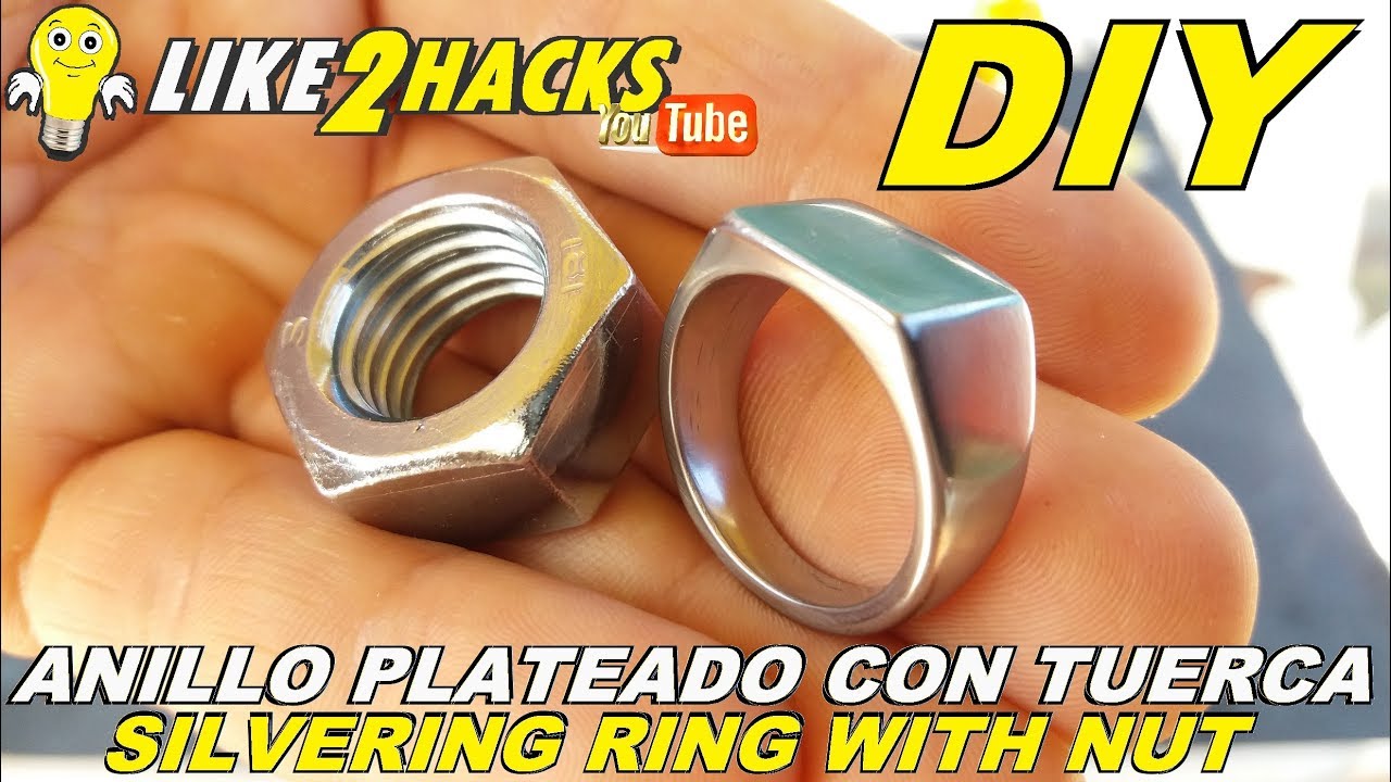 💍Como HACER un ANILLO sello PLATEADO con TUERCA de ZINC 💍How to MAKE SILVER stamp RING with ZINC NUT
