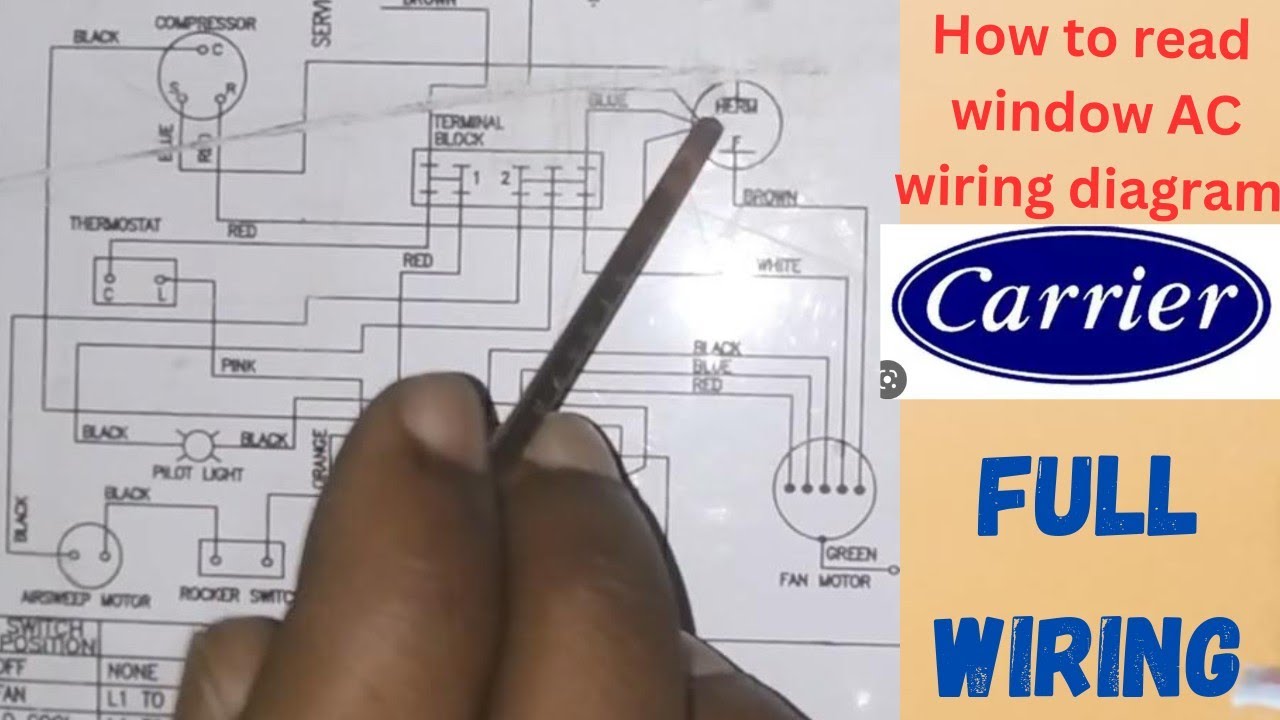 HOW to read window AC wiring diagram Learn the complete wiring & connection for a Carrier Window AC