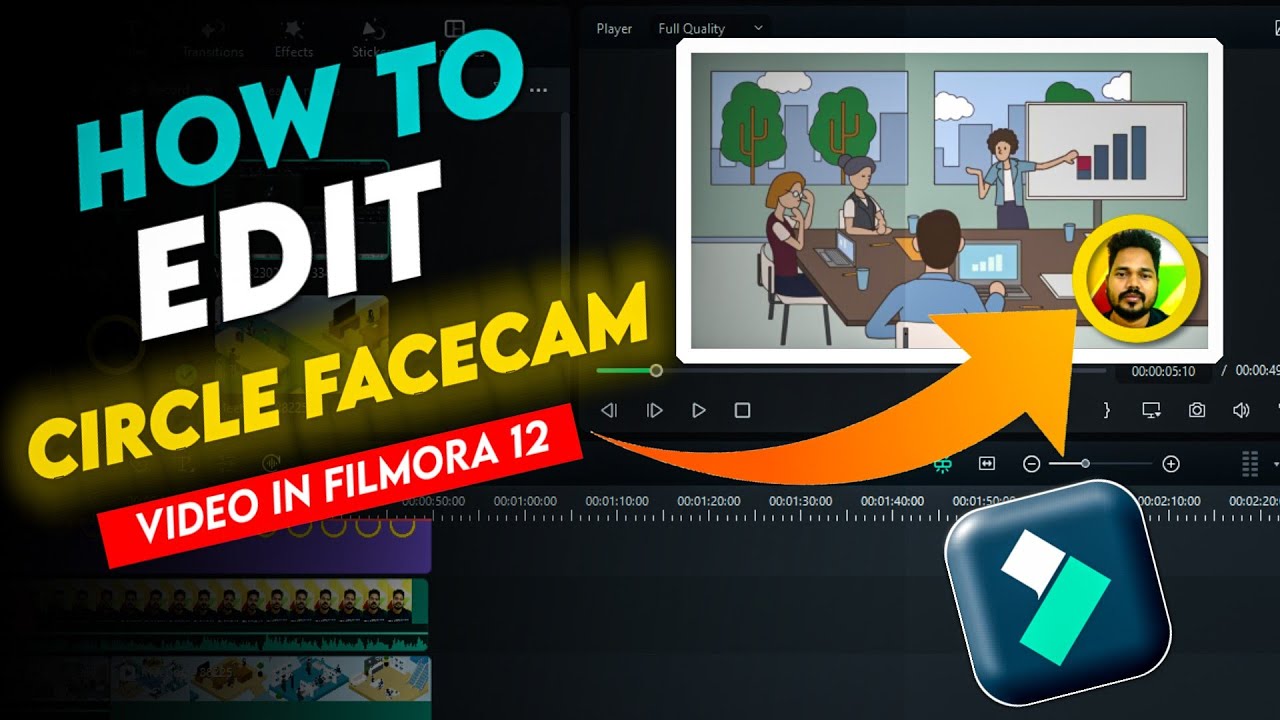 How to Edit Circle Facecam Video in Filmora 12 | Video ki Corner Mein FACECAM Kaise Lagaye