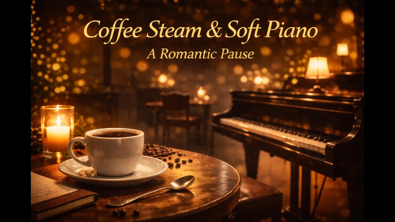 Coffee Steam & Soft Piano | A Romantic Pause #RomanticInstrumental #SaxophoneAndPiano