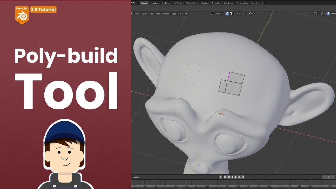 How to use the poly build tool in Blender [2.8]