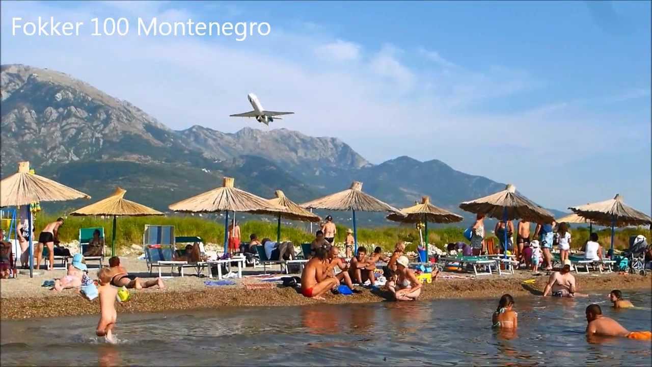 Various take offs filmed from the beach at Tivat Airport TIV-LYTV Montenegro