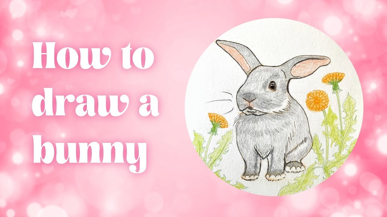How to draw a realistic cute bunny rabbit | Rabbit art with pencil, coloured pencil & acrylic paints