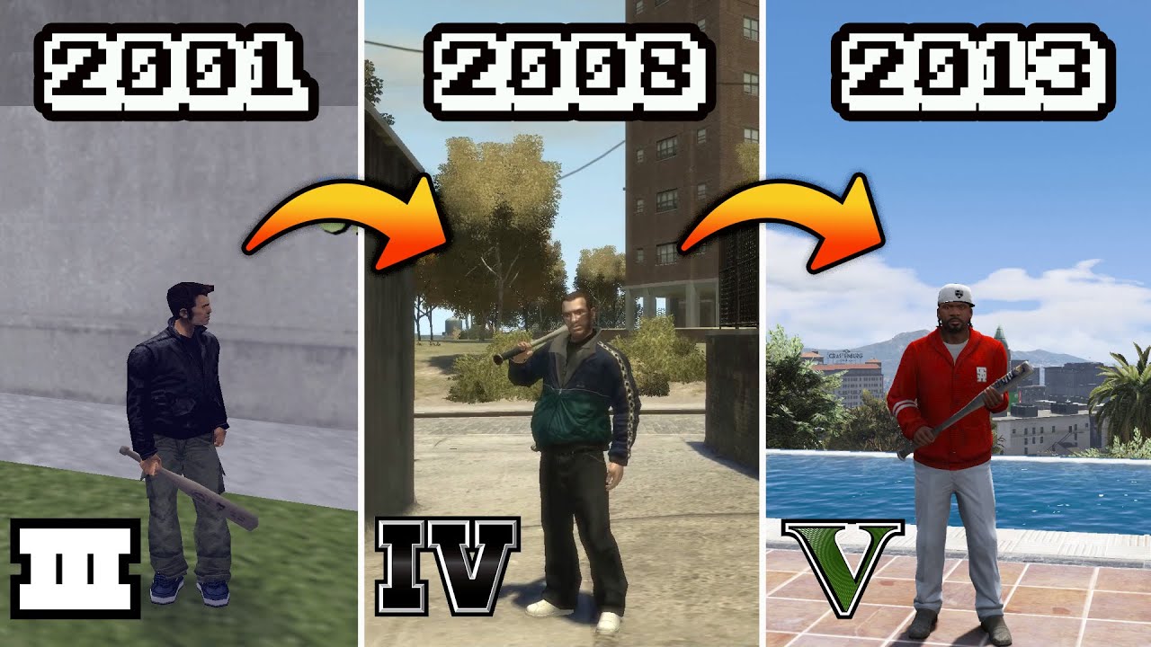 Baseball Bat in GTA Games (Evolution)