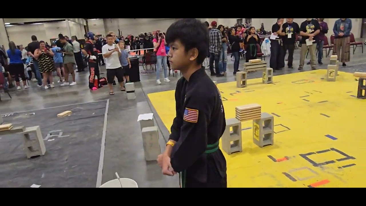 Breaking at the Mt.View Open Karate Championships 2024.