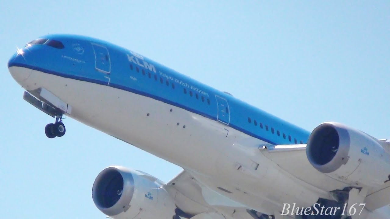 KLM Royal Dutch Airlines Boeing 787-9 (PH-BHA) takeoff from KIX/RJBB (Osaka - Kansai) RWY 06R