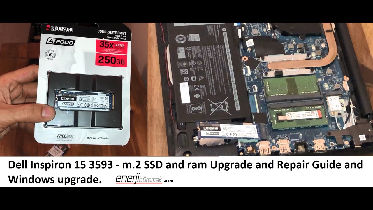 Dell Inspiron 15 3593 - m.2 SSD and ram Upgrade and Repair Guide and Windows upgrade.