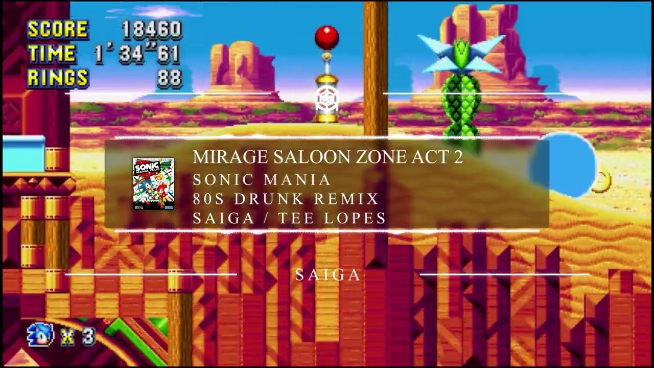 Sonic Mania ~ Mirage Saloon Zone Act 2 (80s Drunk Remix)