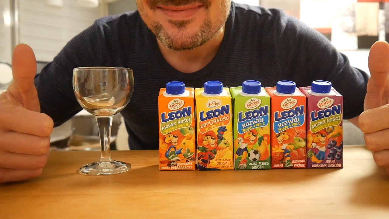 ASMR PO POLSKU – Hortex Leon Soczki – 5 Flavors of Polish Juice Drinks