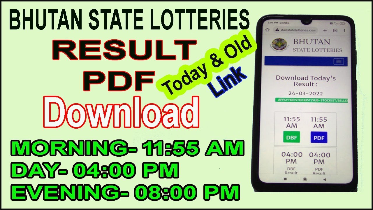 Bhutan State Lotteries Live Today pdf Result download for official website Old & Today Result Live