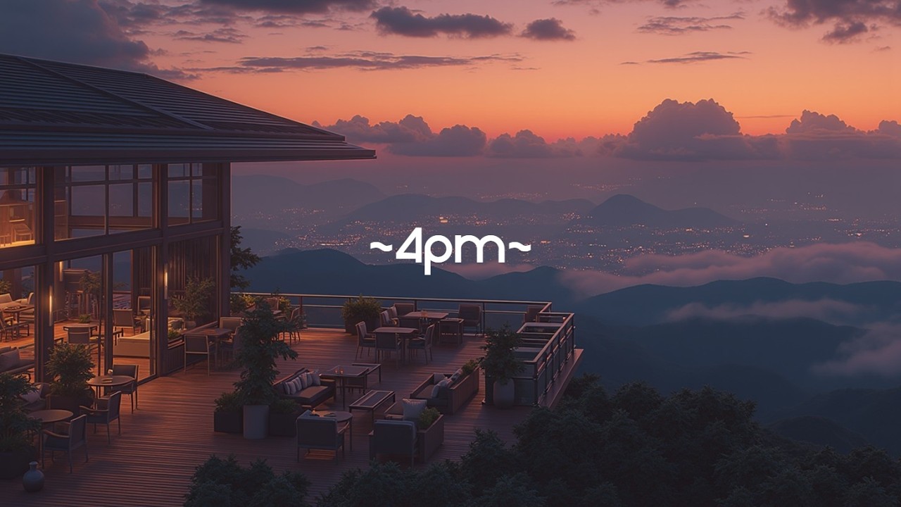 Lofi Chillstep Sunset ~ Горный вид для учебы и расслабляющий хип-хоп ~ Ночная атмосфера