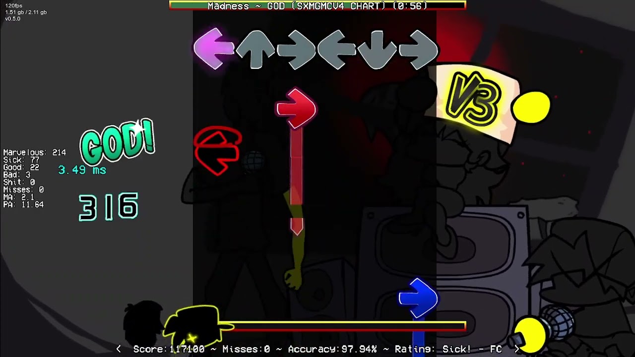 [FNF] Madness (SXMGCv4 Chart) God Mode Full Combo - Shaggy x Matt God Mode Collection v3 Deluxe