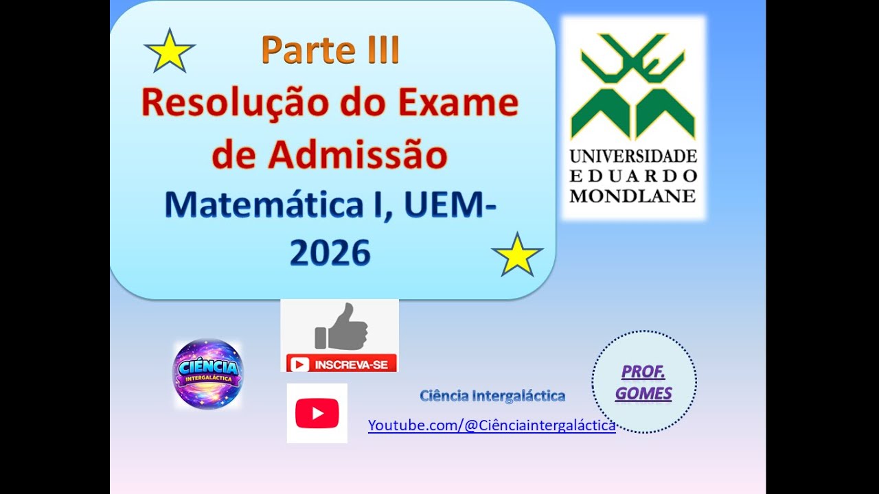 Exame de Admissao de Matematica 01 UEM-2026 (Parete III)