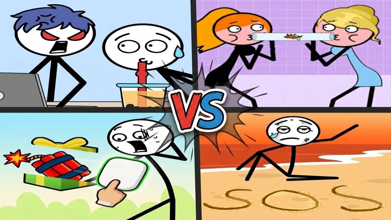 TAP FIGHTER vs BRAIN TRICKY PUZZLE vs DOP: DIE OR PARTY vs HELP HIM - Satisfying Quadruple Game 2026