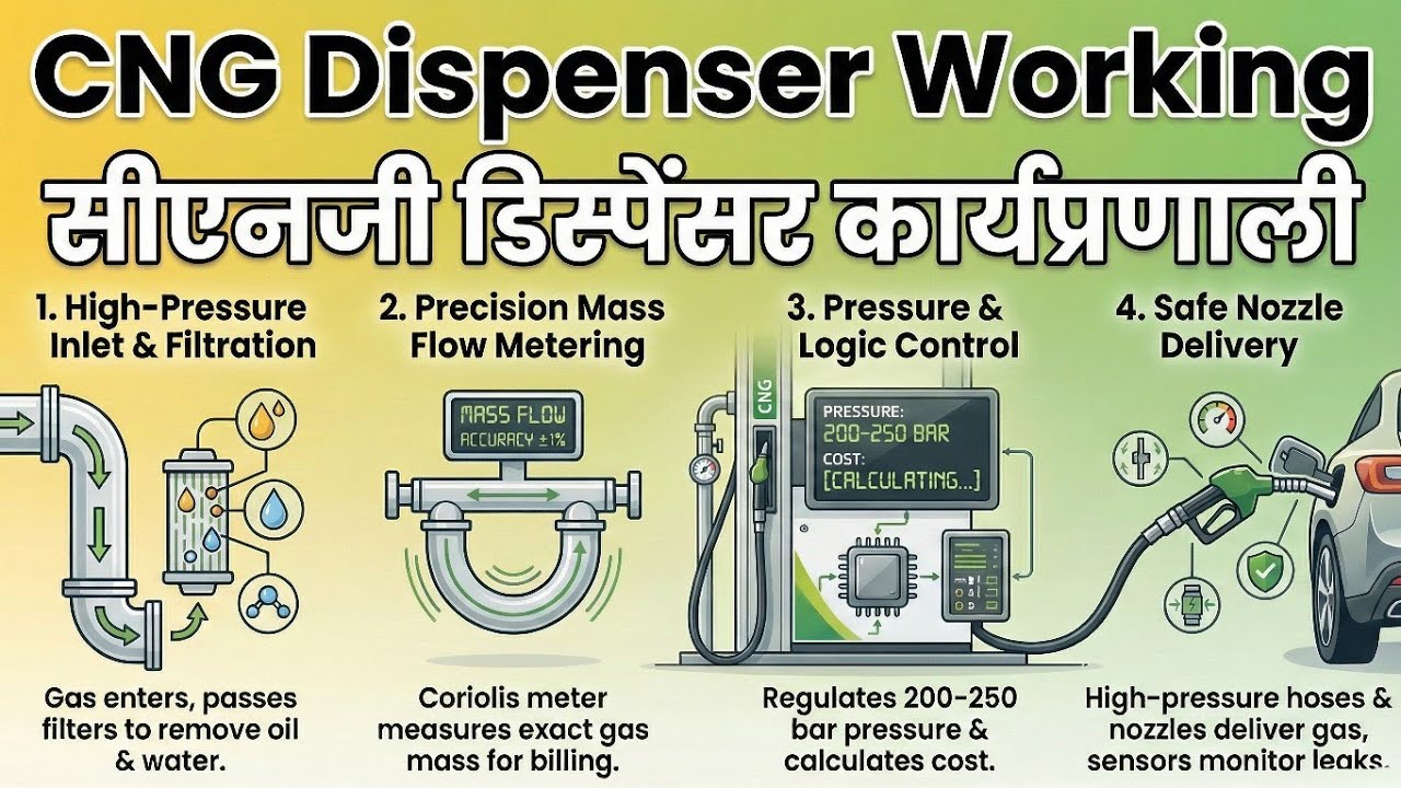 CNG Dispenser Explained in Hindi | CNG Dispenser Working, Parts & Safety