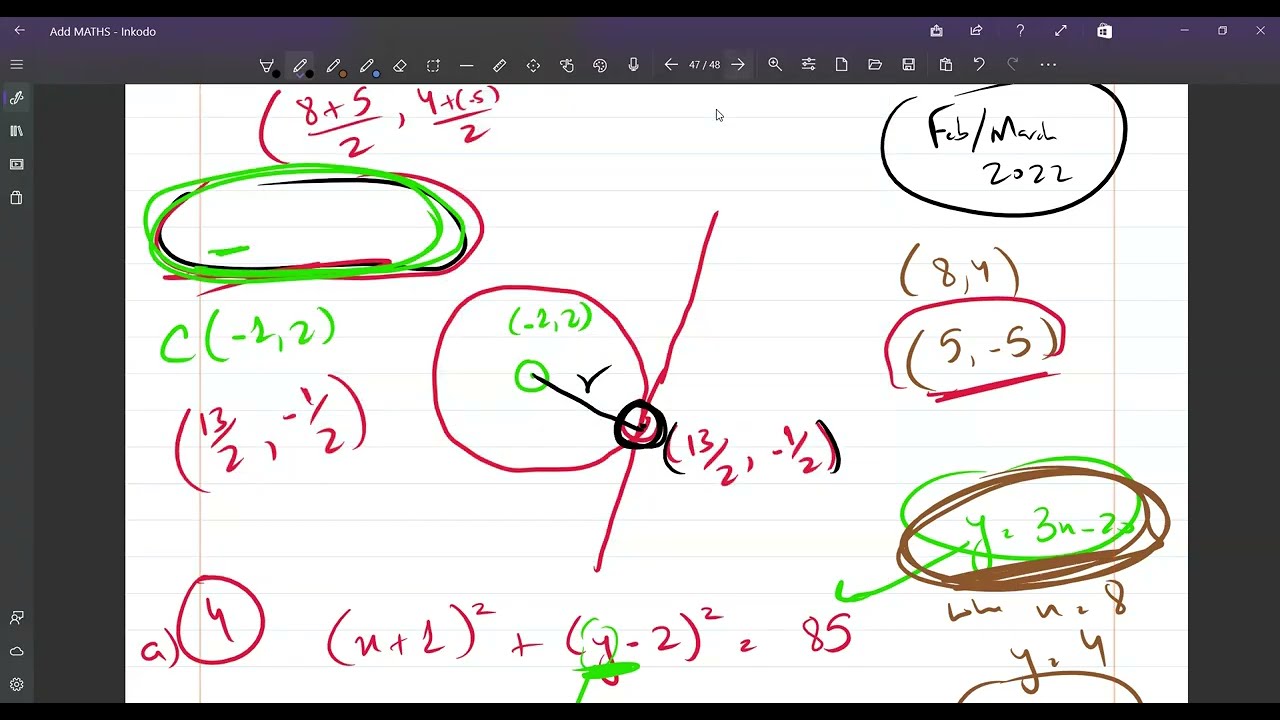 Coordinate Geometry Of Circle - O level / IGCSE ADD Maths (Part 2) !!!