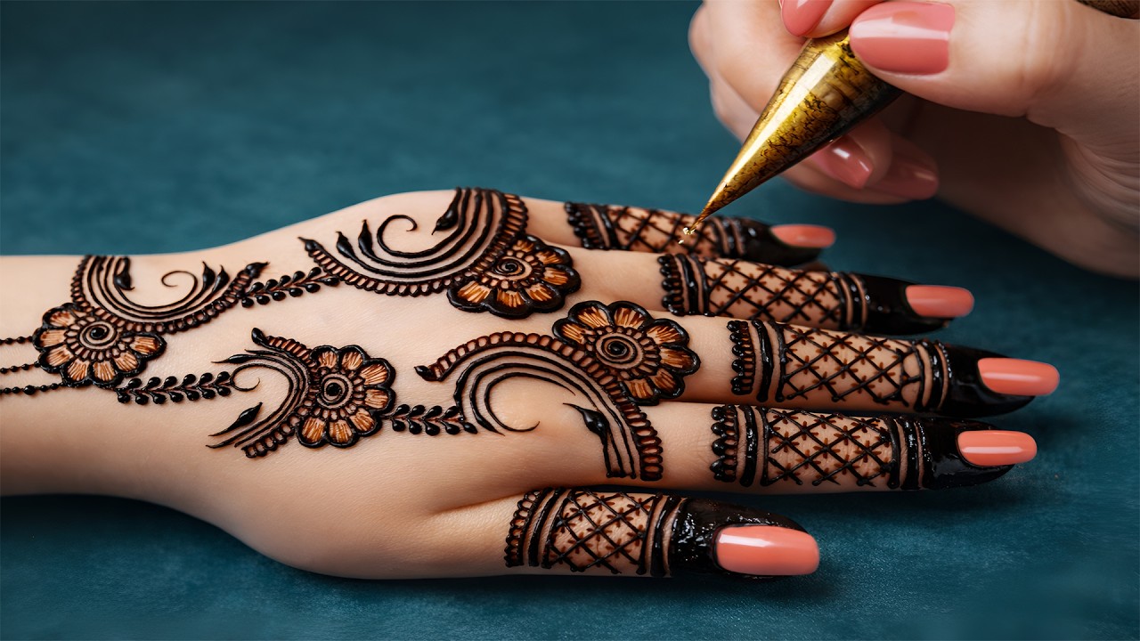 Mehndi design back hand simple easy and beautiful | Anisha mehndi magic