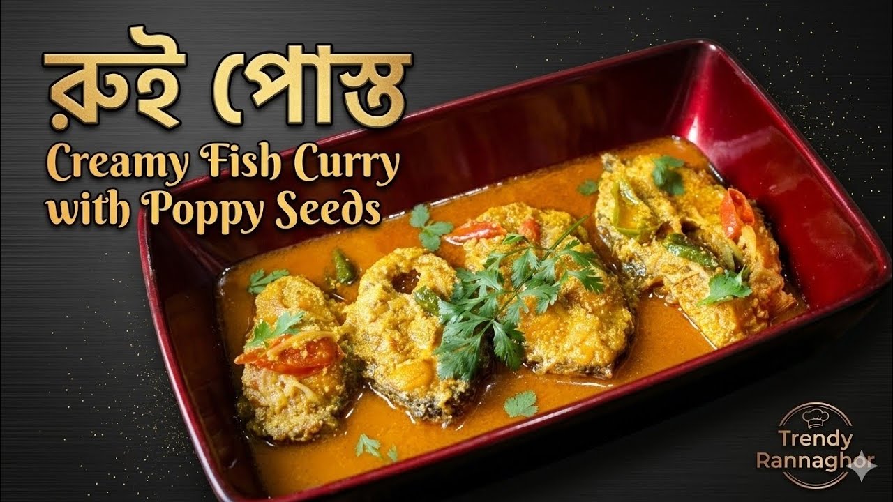 খুব সহজেই ঘরোয়া পদ্ধতিতে বানিয়ে ফেলুন সুস্বাদু রুই পোস্ত। delicious fish curry recipe 