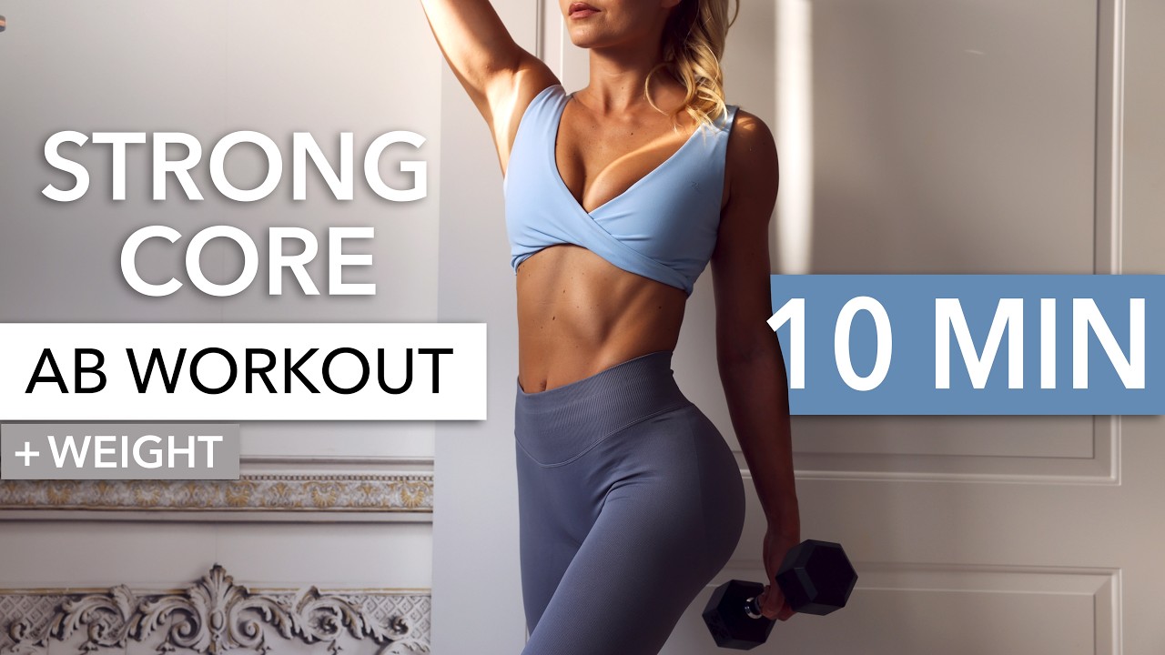 10 MIN STRONG CORE - AB WORKOUT + WEIGHT - floor only, fun & special exercises