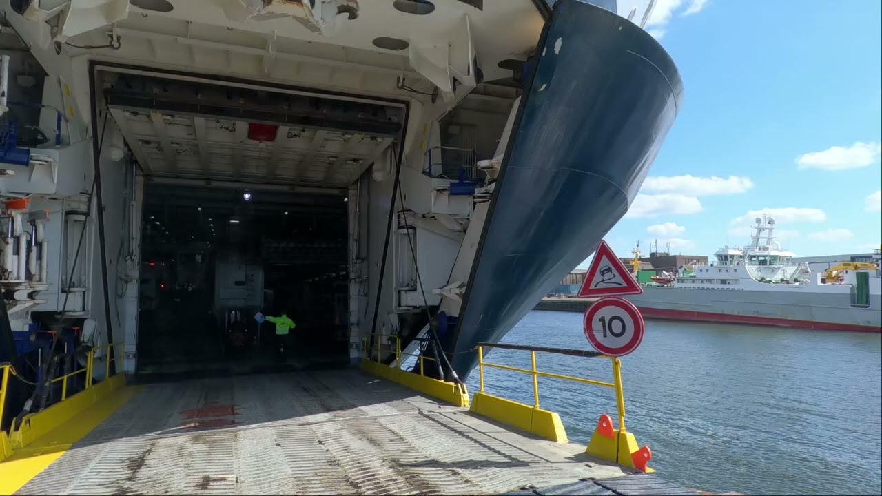 Driving onto Ferry IJmuiden-Newcastle