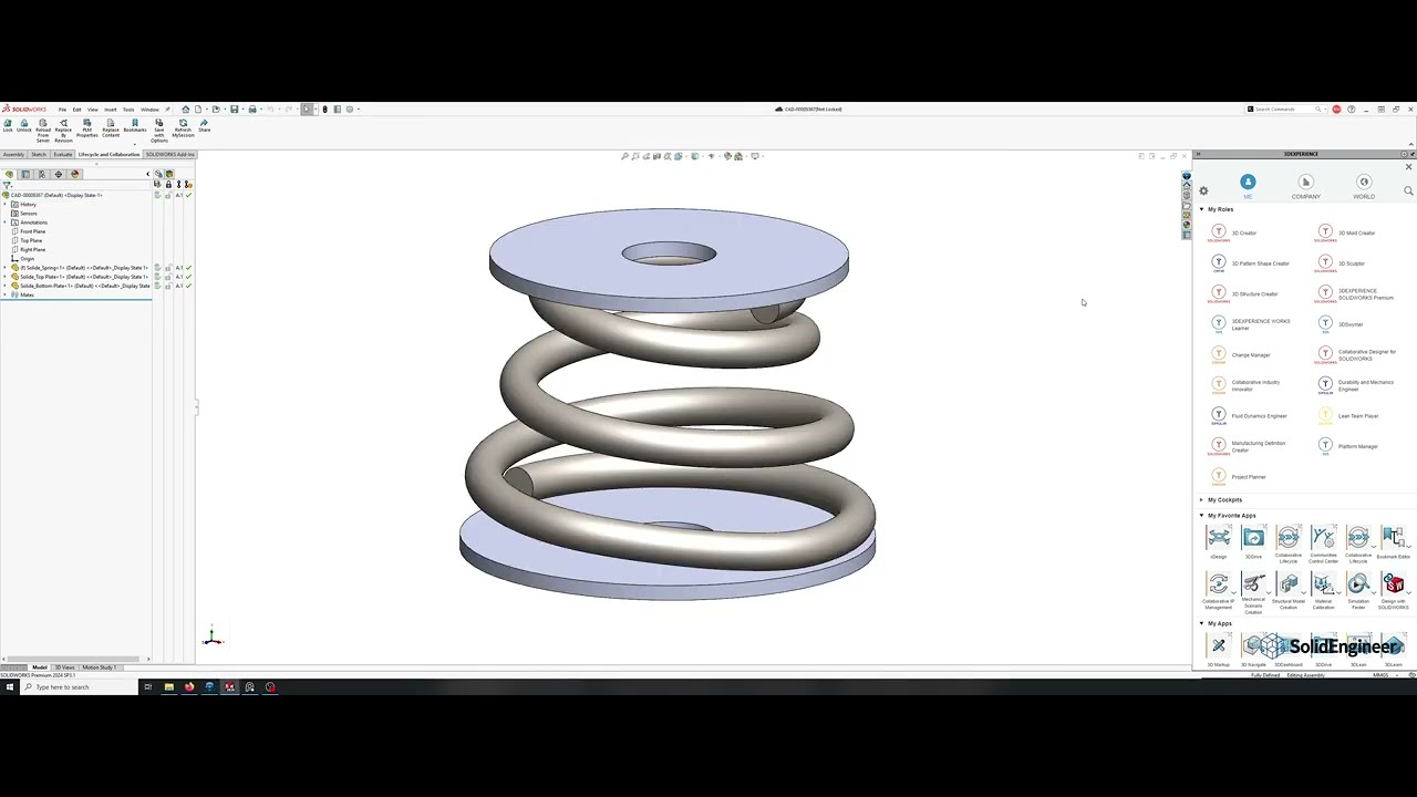 Spring Compression in SOLIDWORKS and Simulia