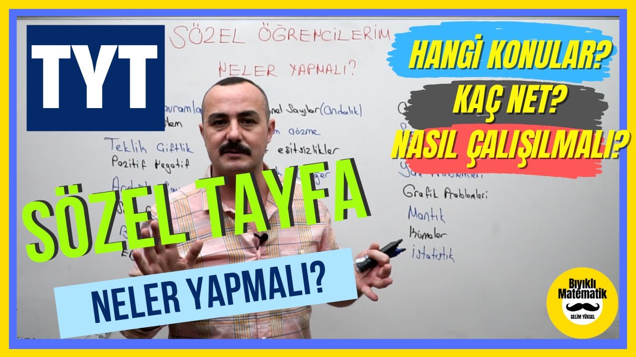 Sözel Tayfa TYT Matematiğe  Nasıl Çalışmalı? Hangi Konuları Seçmeli?