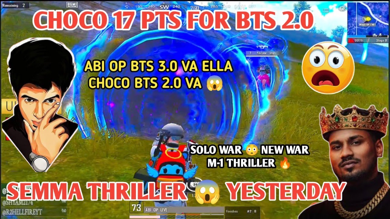 SOLO WAR NEW 🔥 CHOCO 17 PTS THRILLER DINNER 😳 M-1 ABIOP VS CHOCO END #bgmilive #madan #TN49YT #bgmi 
