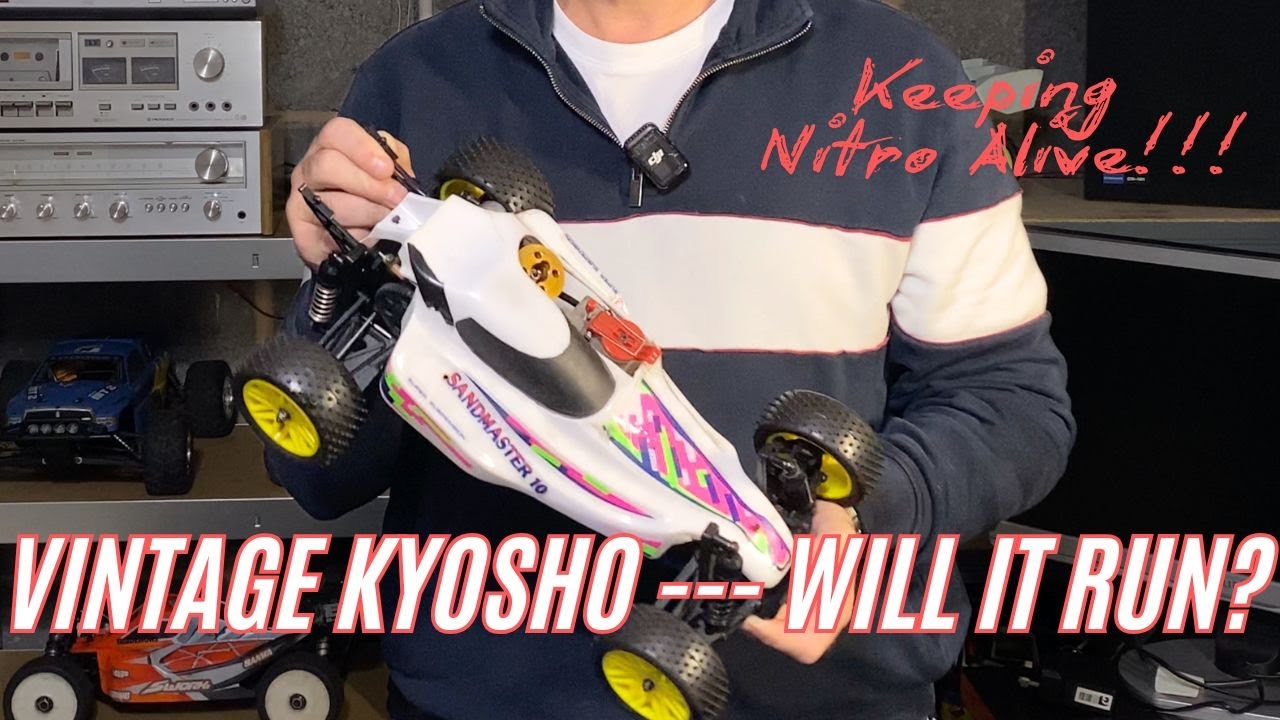 Vintage Nitro Kyosho Sandmaster 1/10 2WD RC buggy - how fast will it go?