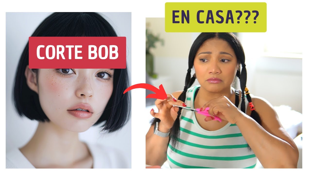 Trate de cortar el cabello en casa y salio mal 😭😭 Bob Cut. no lo intentes si no tienes experiencia