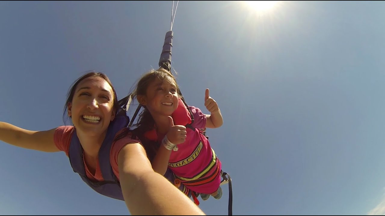 KidTums' First Ever Sky Coaster Ride POV - Selva Magica - Mexico