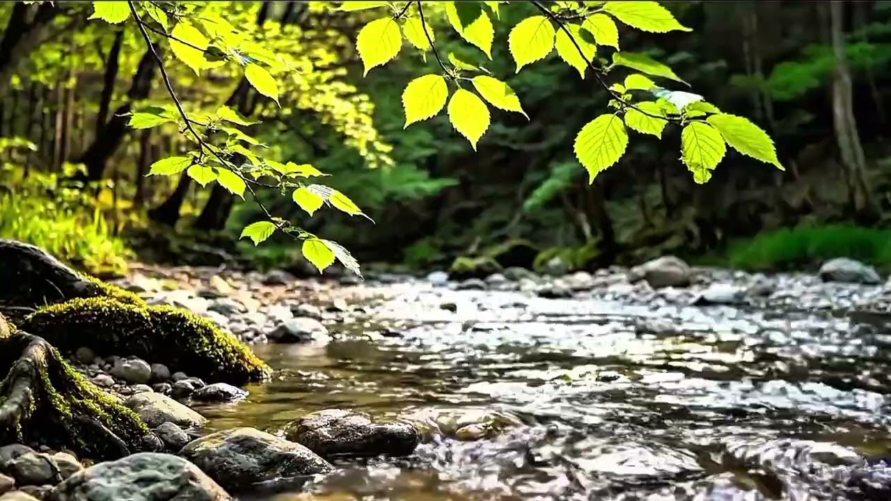 Quiet Green Forest Stream 🌿 | Calm Nature Water Ambience for Focus, Study & Relaxation