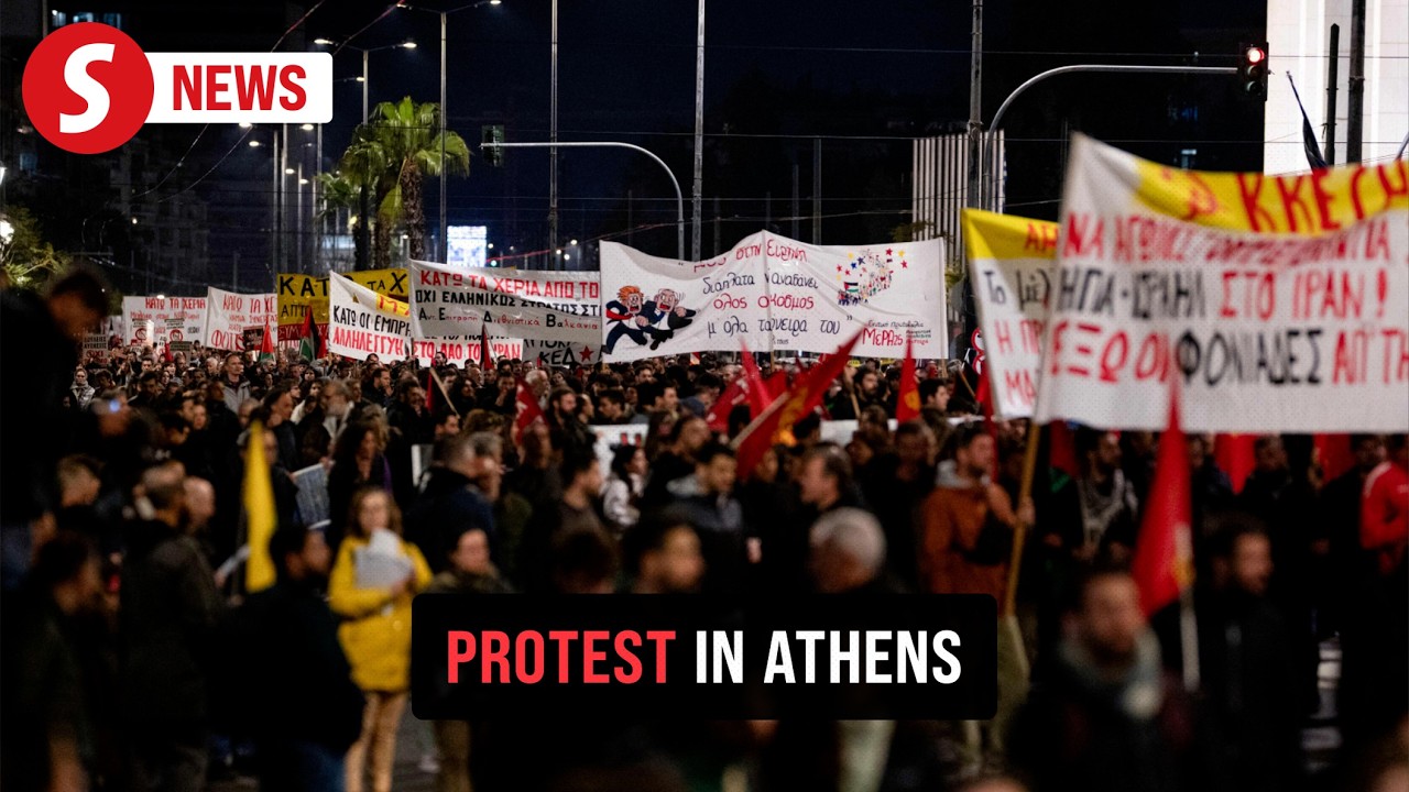 Thousands protest in Athens against the U.S.-Iran conflict