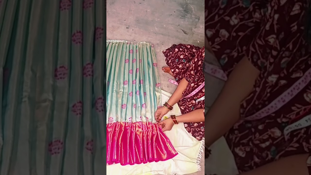 iron pleateds lehenga stitching and beautiful pillow hangings# like and share subscribe my channel 🤗