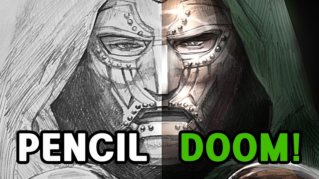 연필로 완성하는 닥터 둠, '지배자의 카리스마' 얼굴 스케치 노하우 Dr. Doom Pencil Sketch ドクター・ドゥーム