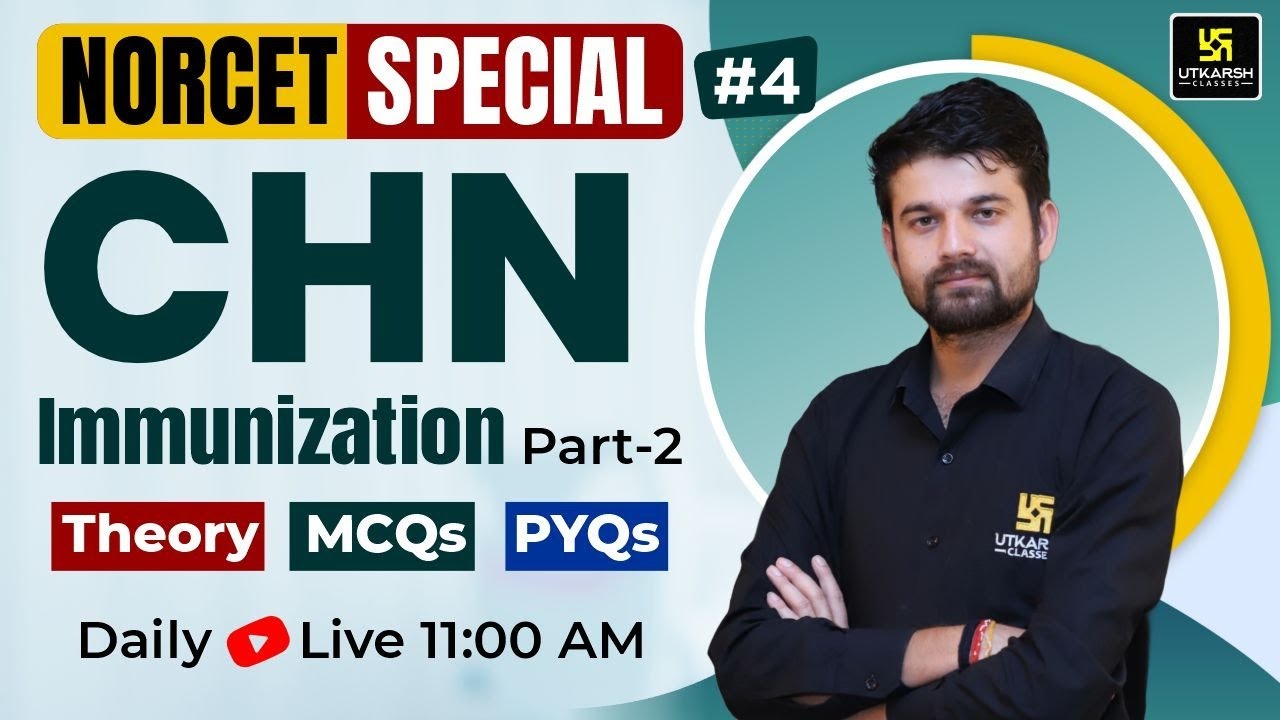 NORCET Special | CHN | Theory,  MCQs & PYQs | Immunization | Part-2 | CHN By Sagar Sir