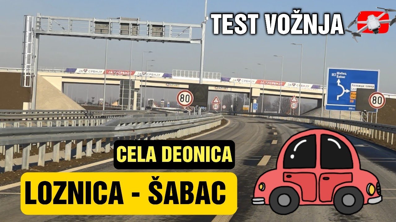 Vožnja novim brzim putem Loznica Šabac (auto kamera)