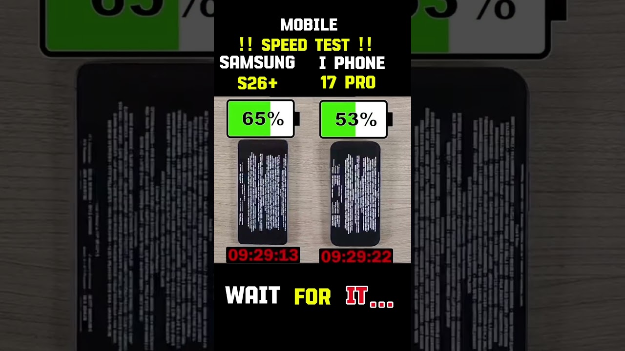 ⚡🤡Mobile !! speed test !! samsung galaxy S26+ vs iPhone 17 Pro ☠️☠️👇