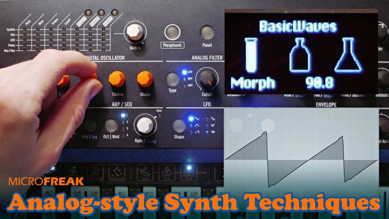 MicroFreak oscillator types tutorial: BasicWaves, SuperWave, V.Analog, Sawx