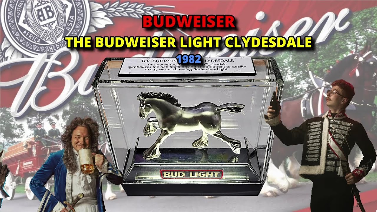 Моему бару нужна была лошадь 🐎 | Budweiser Bud Light Clydesdale Light 1982 года