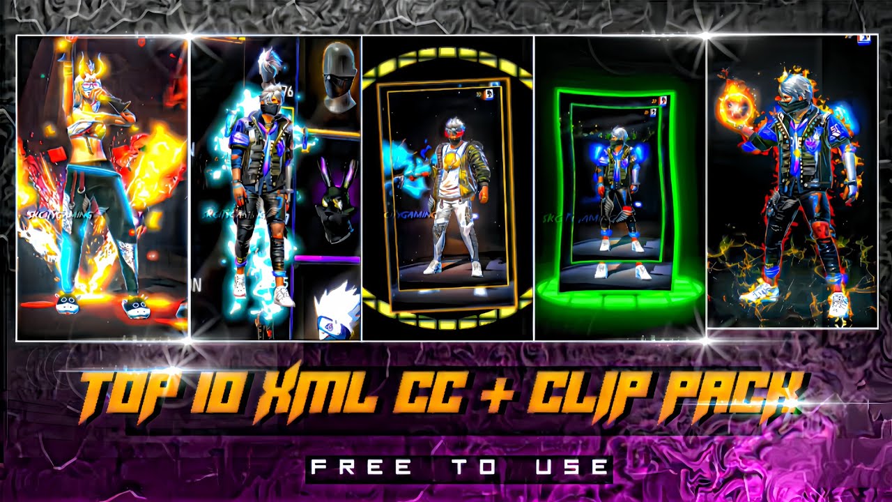 🔺Free Fire Top 10 Xml + Cc + Clips 🔸ff Clips For Editing🔸ff Emote Clips 🔸ff clip🔻