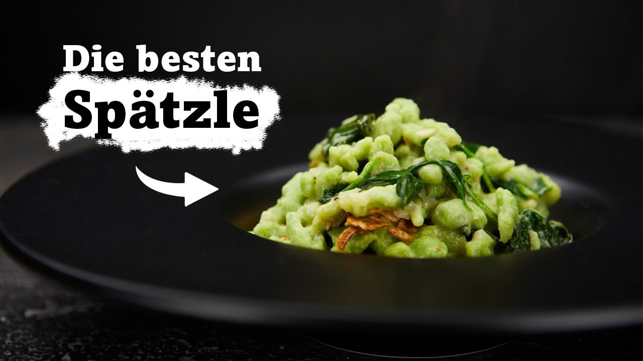 sahnige Spinatspätzle selber machen - veganes Spätzle Rezept