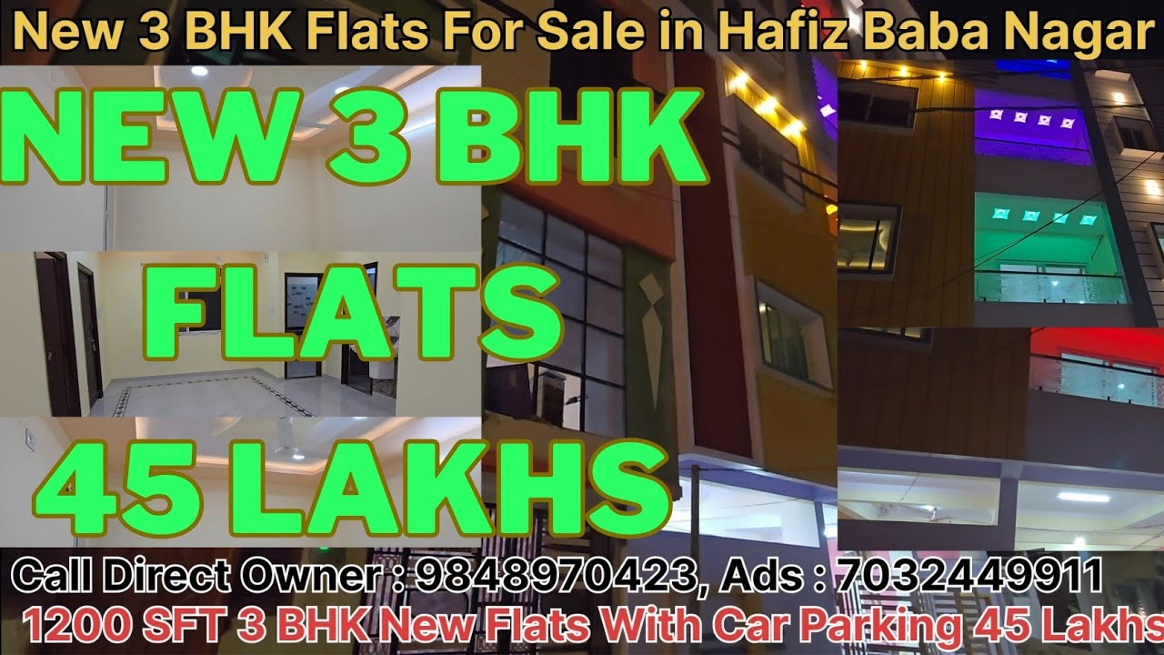 The latest Newly Constructed Apartment in Omer Colony Hafiz Baba Nagar Hyd 1200SFT 3BHK #flats Video