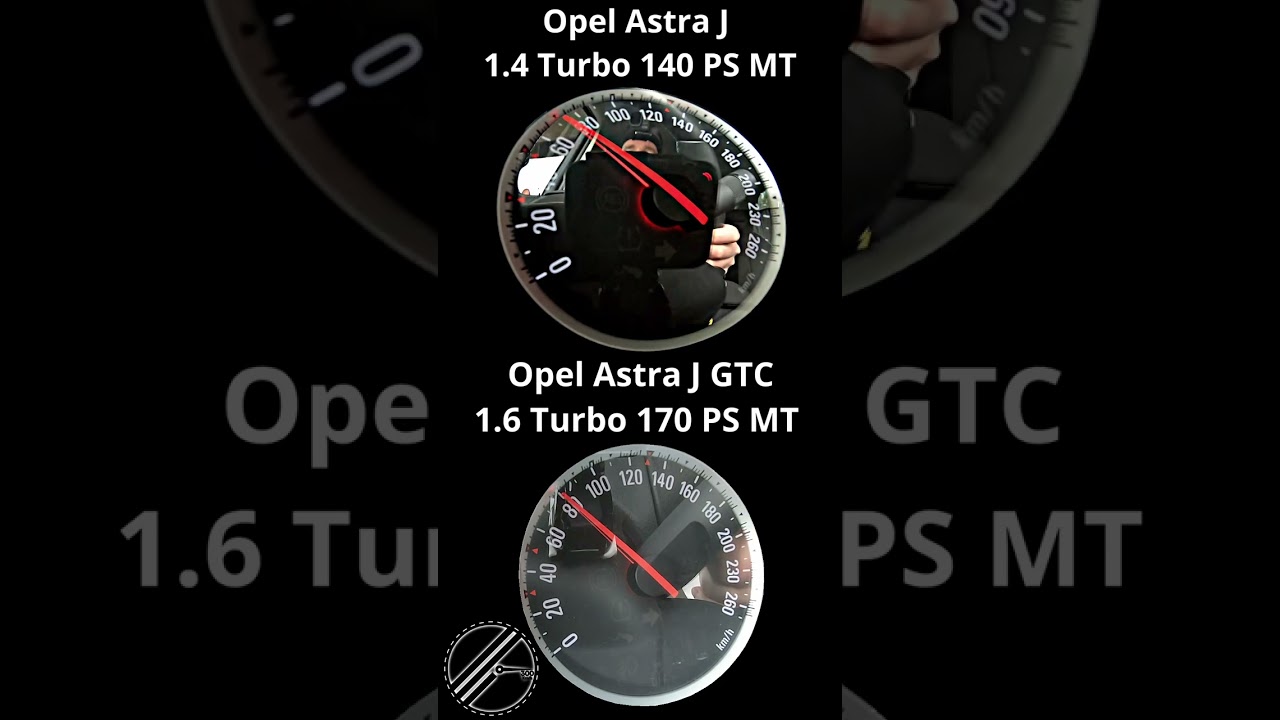 Opel Astra J GTC 1.6 Turbo 170 PS vs Opel Astra J 1.4 Turbo 140 PS 0-100 kmh Acceleration Comparison