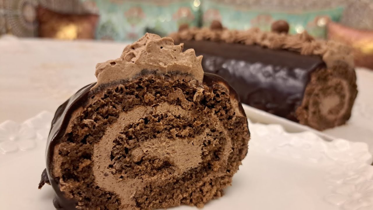اروع  كيك رولي  بالشكلاط🍫 كيجي  خفيف و هشيش