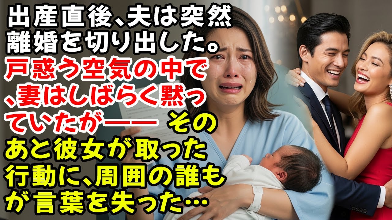 出産直後、夫は突然離婚を切り出した。戸惑う空気の中で、妻はしばらく黙っていたが――そのあと彼女が取った行動に、周囲の誰もが言葉を失った……