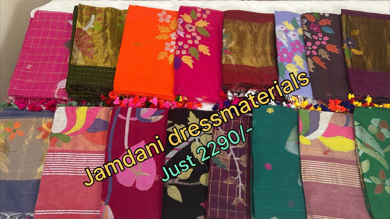 #jamdani handloom dressmaterials//offerprice 2290/-//pure handloom suits//