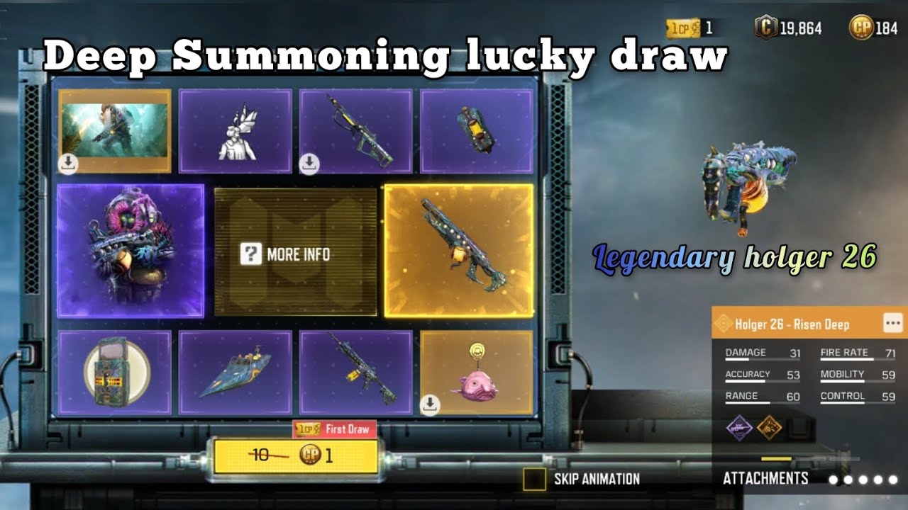 DEEP SUMMONING LUCKY DRAW (3 spins)| LEGENDARY HOLGER 26- Risen Deep | CALL OF DUTY MOBILE