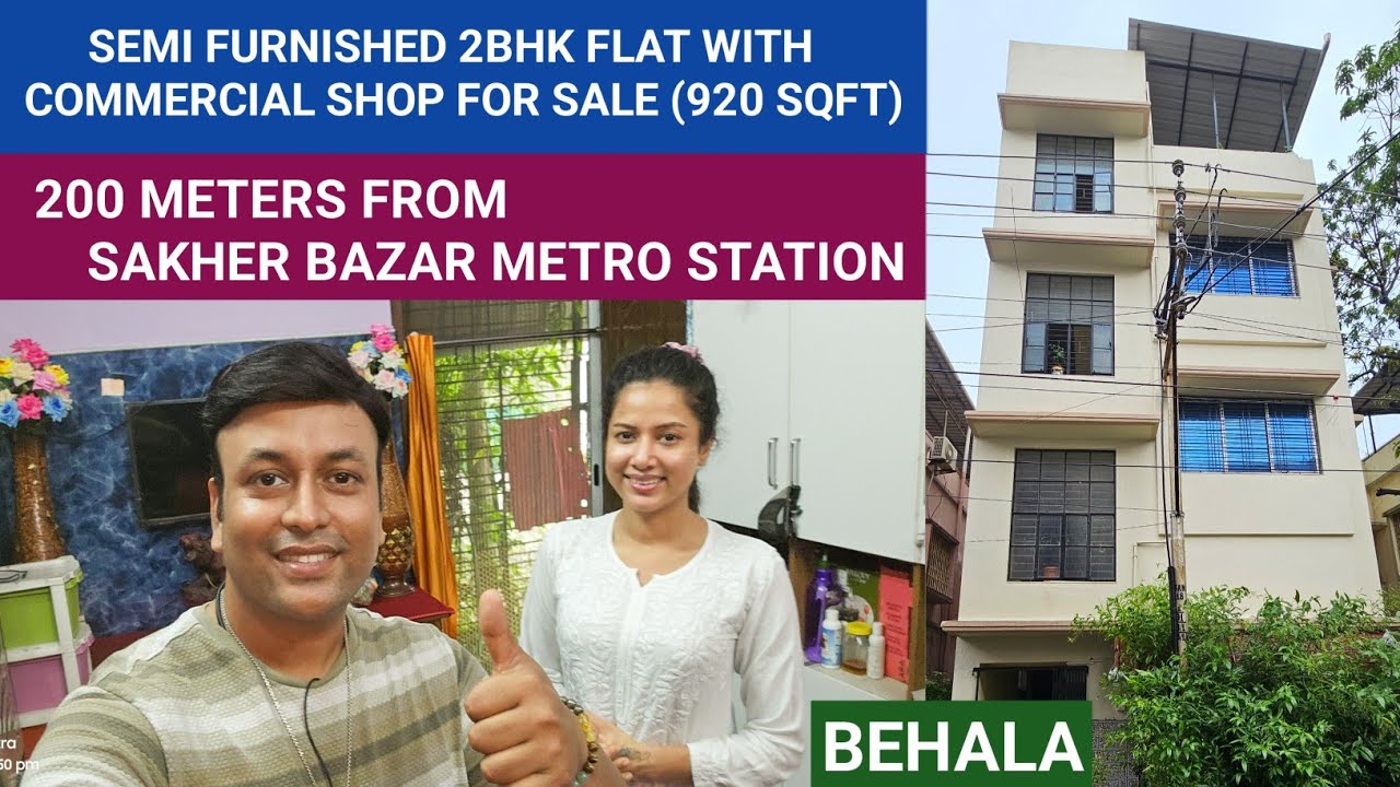 Semi Furnished 2BHK(920 SQFT) Flat For Sale With 175 SQFT Commercial shop near Metro Station