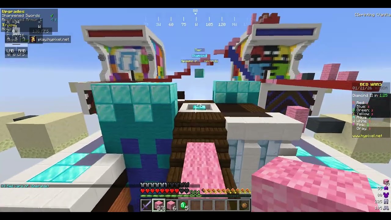 Hypixel Bedwars Solo Win #minecraft #bedwars #minecraft #video #win